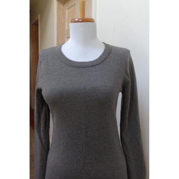 VGUC - LANDS' END Heather Brown 100% Cashmere Crewneck Sweater Size S - Picture 6 of 7